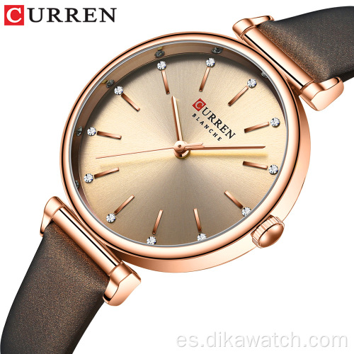 CURREN 9081 Reloj encantador retro con diamantes de imitación a la moda